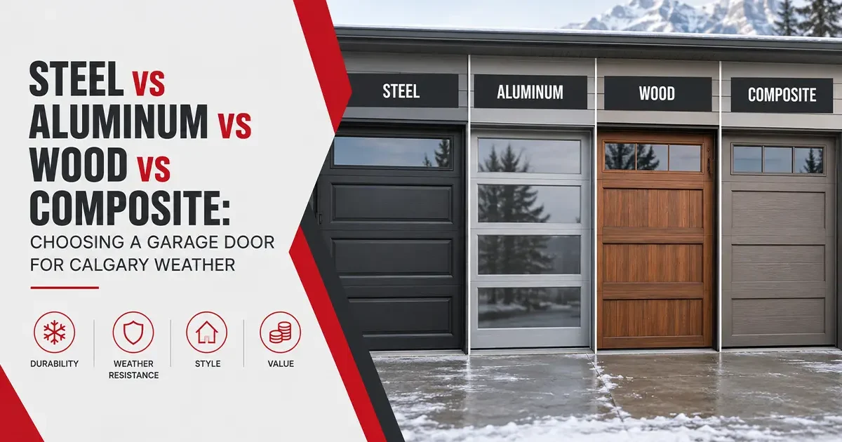 Steel vs Aluminum vs Wood vs Composite: Choosing a Garage Door for Calgary Weather