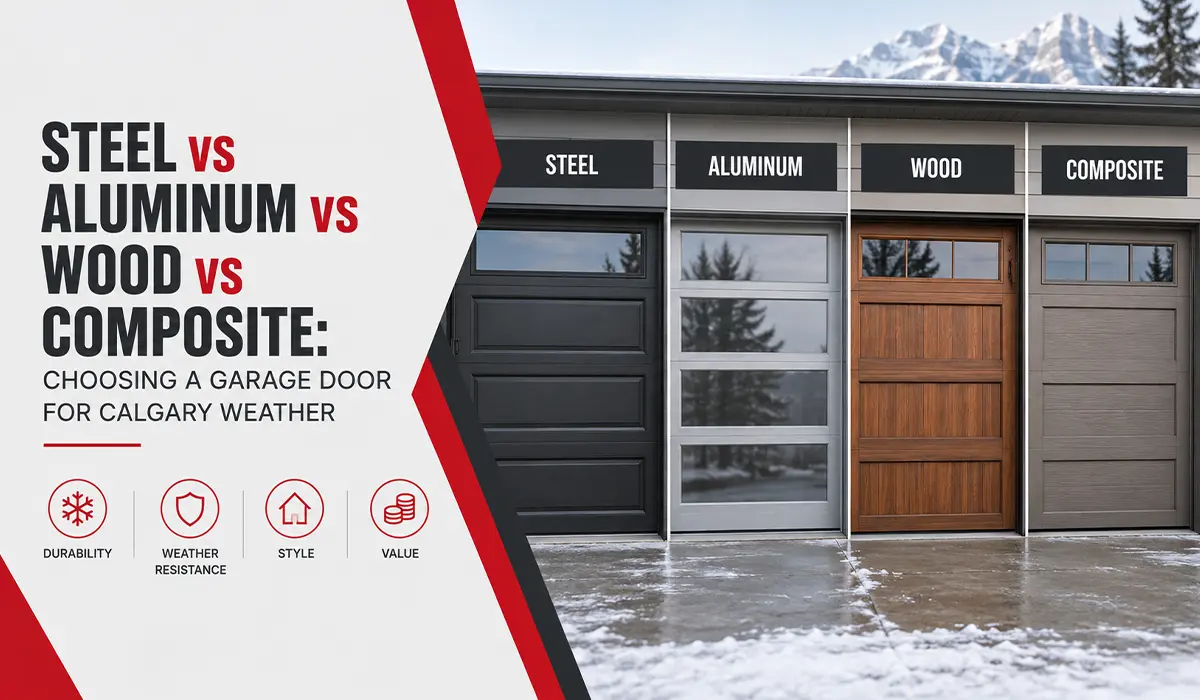 Steel vs Aluminum vs Wood vs Composite: Choosing a Garage Door for Calgary Weather